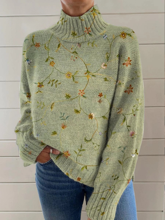 The “Garden Harmony” Turtleneck Sweater