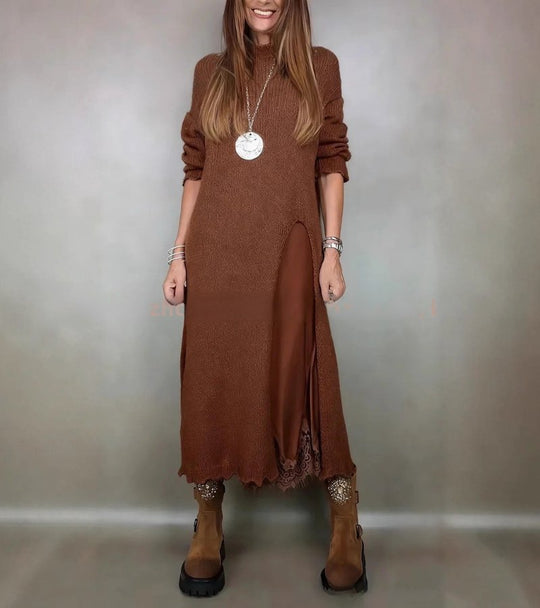 Silva | Long Set in Knit and Satin