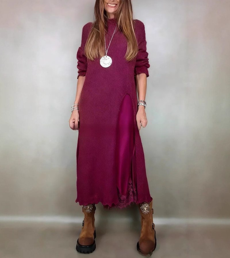 Silva | Long Set in Knit and Satin