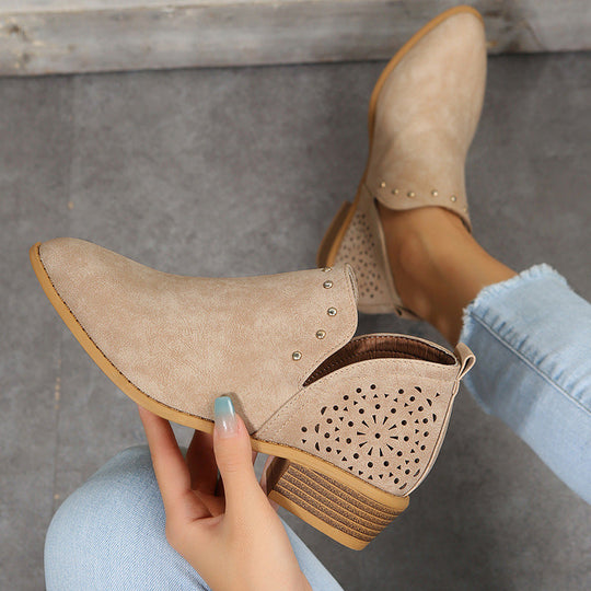 LOW CUT PERFORATED ANKLE BOOT