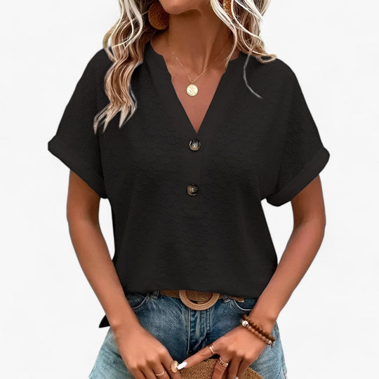 Zoey | Casual V-Neck Buttoned Blouse
