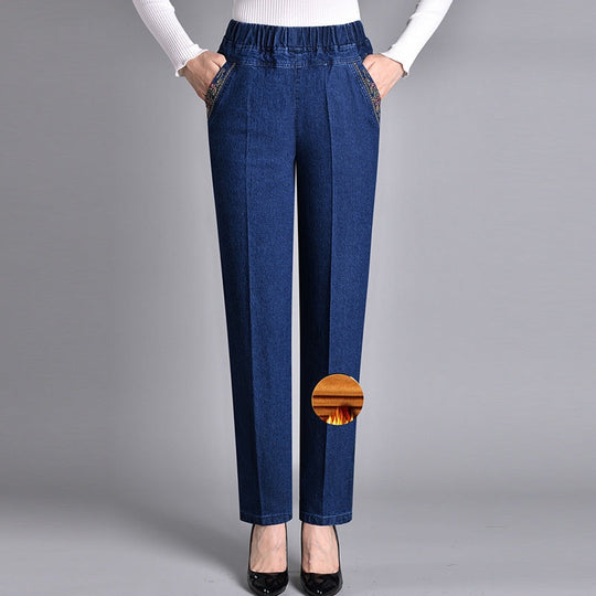 Olivia | Women's Jeans with Side Pockets and Elastic Waist