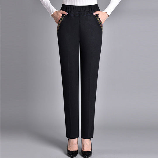 Olivia | Women's Jeans with Side Pockets and Elastic Waist
