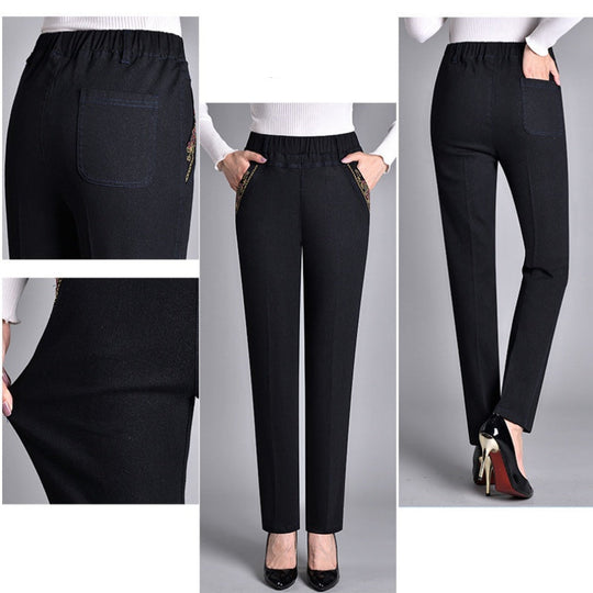 Olivia | Women's Jeans with Side Pockets and Elastic Waist