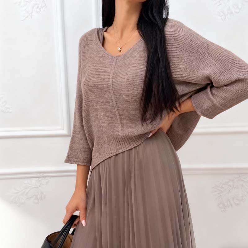 Elegant Knitted Sweater & Tulle Skirt Set